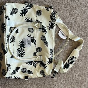 Cream and Black Pineapple Travel Bag